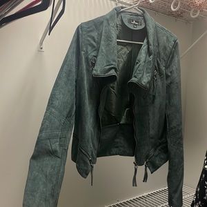 Lulu’s Green Suede Moto Jacket
